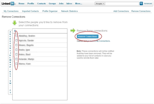 linkedin contact verwijderen