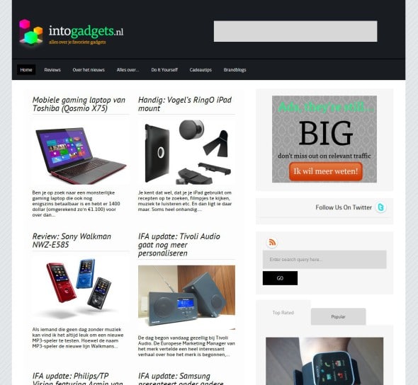 frontpage intogadgets