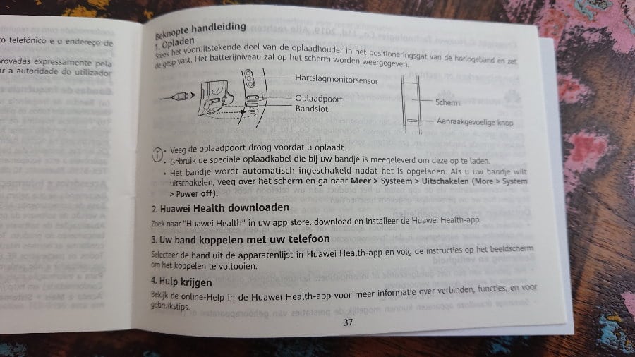 korte handleiding huawei band 4 pro