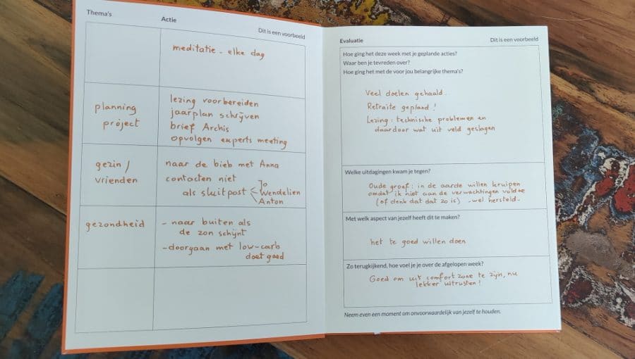 eenvoudig leven agenda invullen voorbeeld